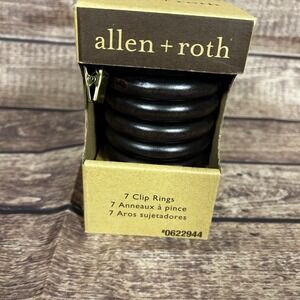 allen + roth Espresso Finish Wood Curtain Clip Rings - 7 count - Fit 1 3/8" Rod